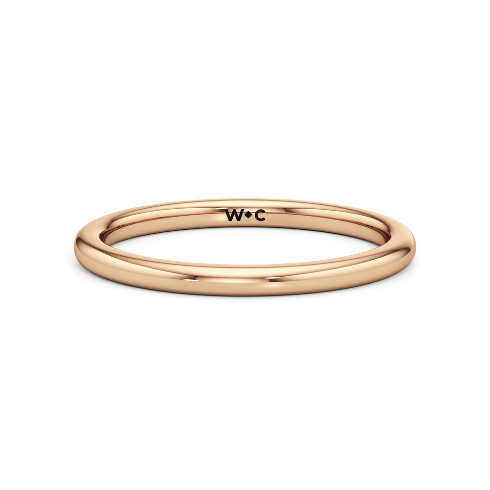 The Kennedy Wedding Band with 18KT Rose Gold Cut Diamond in 14KT Rose Gold view 1
