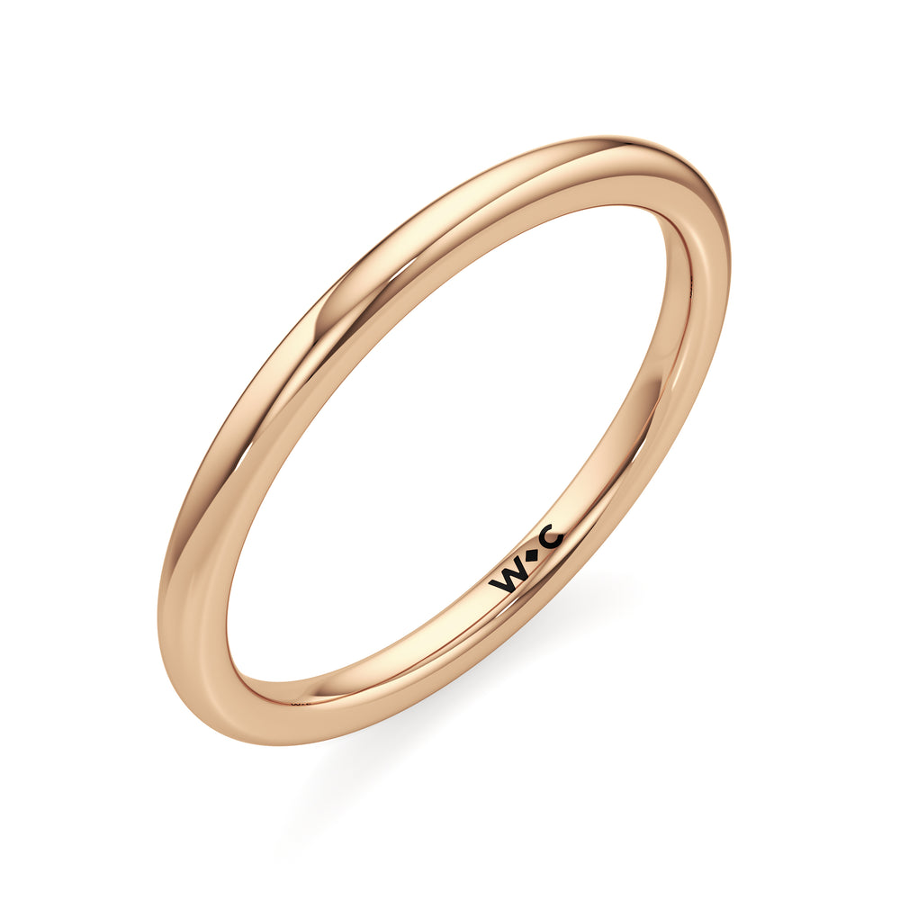 The Kennedy Wedding Band with 18KT Rose Gold Cut Diamond in 14KT Rose Gold view 3

