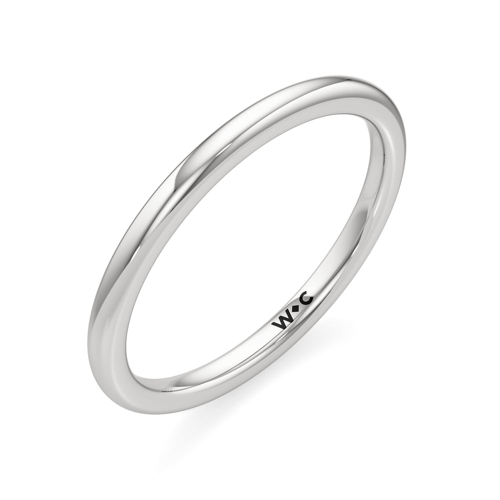 The Kennedy Wedding Band with Platinum Cut Diamond in 14KT Platinum view 3
