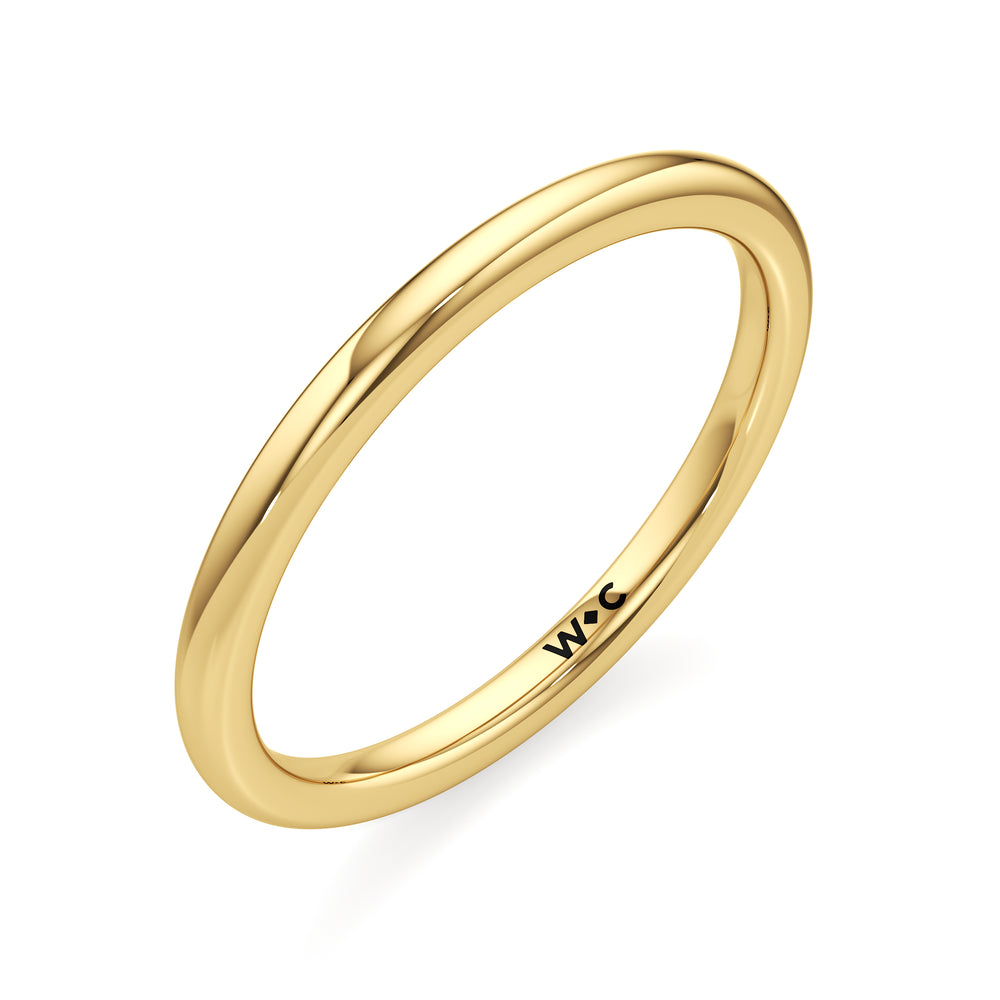The Kennedy Wedding Band with 18KT Yellow Gold Cut Diamond in 14KT Yellow Gold view 3
