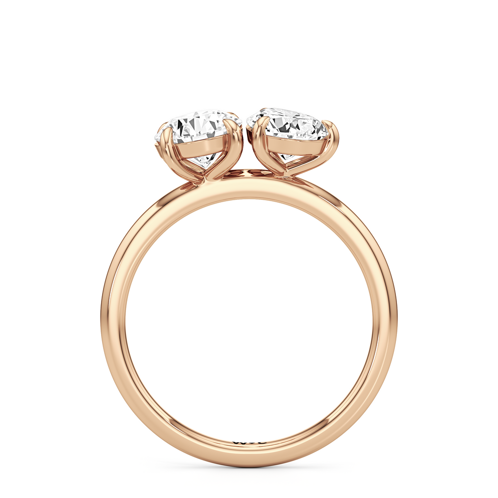 Shape Cut The Kennedy Engagement Ring with Lab Grown Diamond in 14KT Rose Gold view 2
