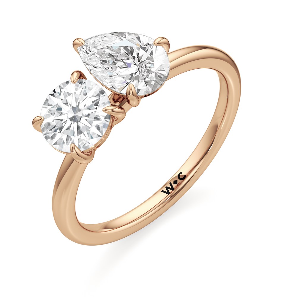 Shape Cut The Kennedy Engagement Ring with Lab Grown Diamond in 14KT Rose Gold view 3
