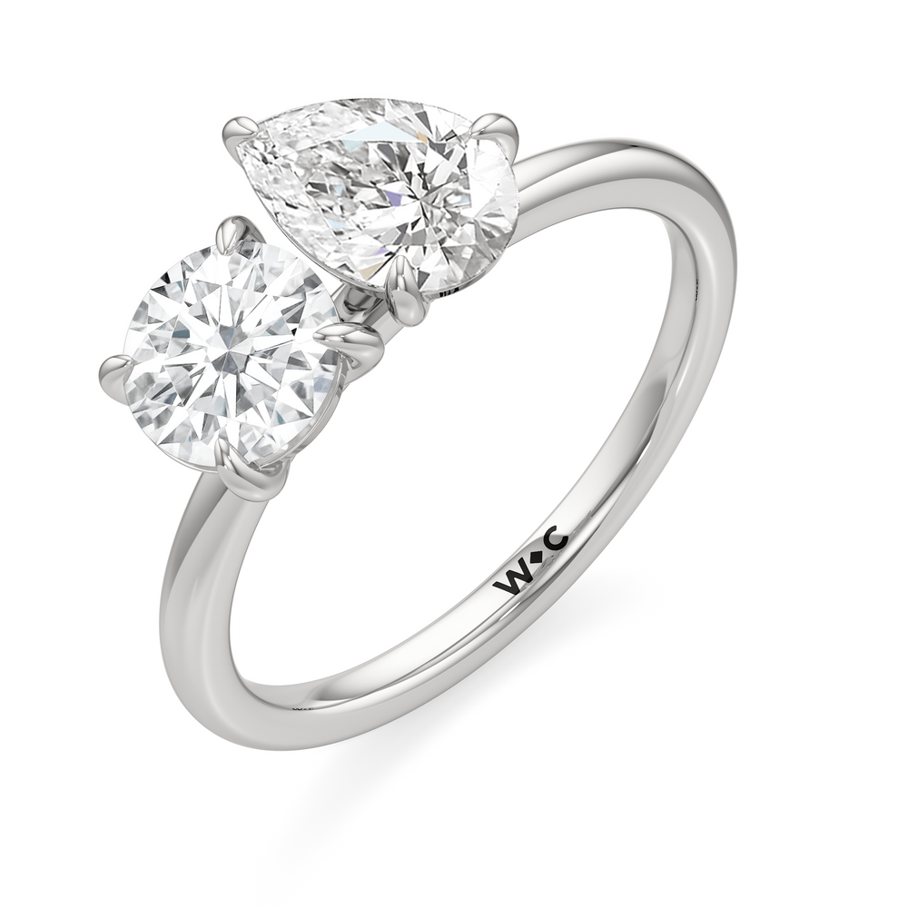 Shape Cut The Kennedy Engagement Ring with Lab Grown Diamond in 14KT Platinum view 3
