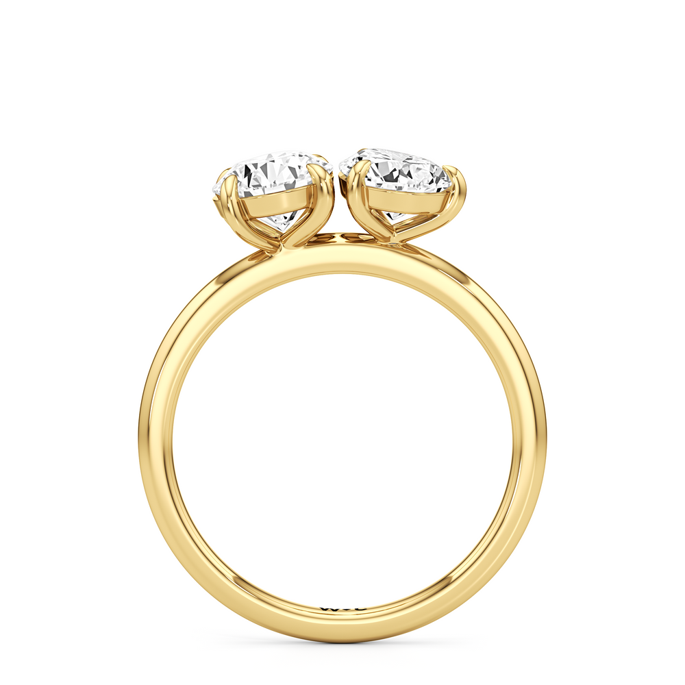Shape Cut The Kennedy Engagement Ring with Lab Grown Diamond in 14KT Yellow Gold view 2
