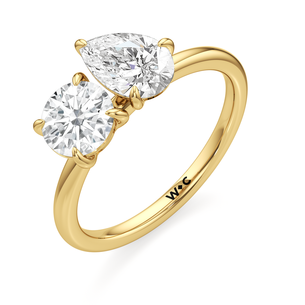 Shape Cut The Kennedy Engagement Ring with Lab Grown Diamond in 14KT Yellow Gold view 3
