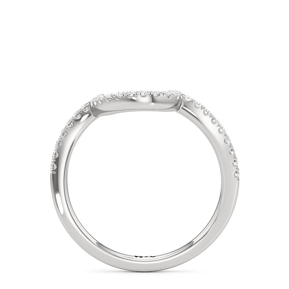 The Irene Diamond Wedding Band with Platinum Cut Diamond in 14KT Platinum view 2
