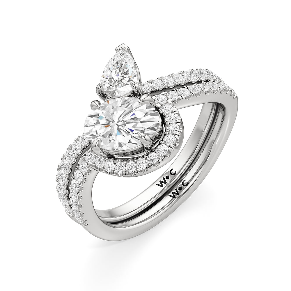 The Irene Diamond Wedding Band with Platinum Cut Diamond in 14KT Platinum view 4
