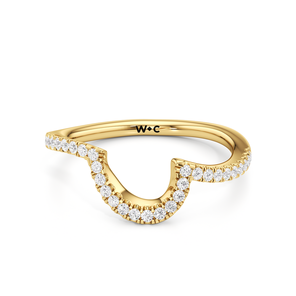 The Irene Diamond Wedding Band with 18KT Yellow Gold Cut Diamond in 14KT Yellow Gold view 1
