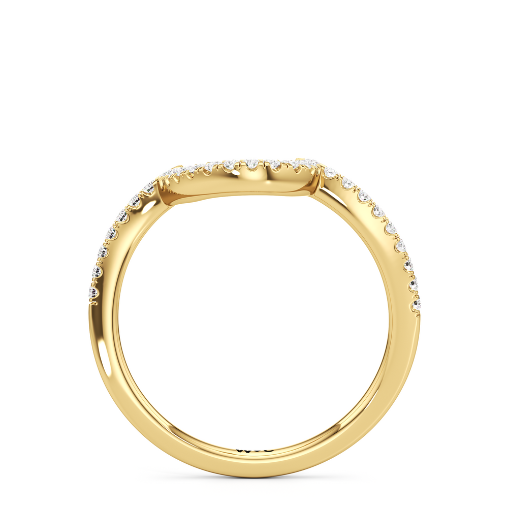 The Irene Diamond Wedding Band with 18KT Yellow Gold Cut Diamond in 14KT Yellow Gold view 2
