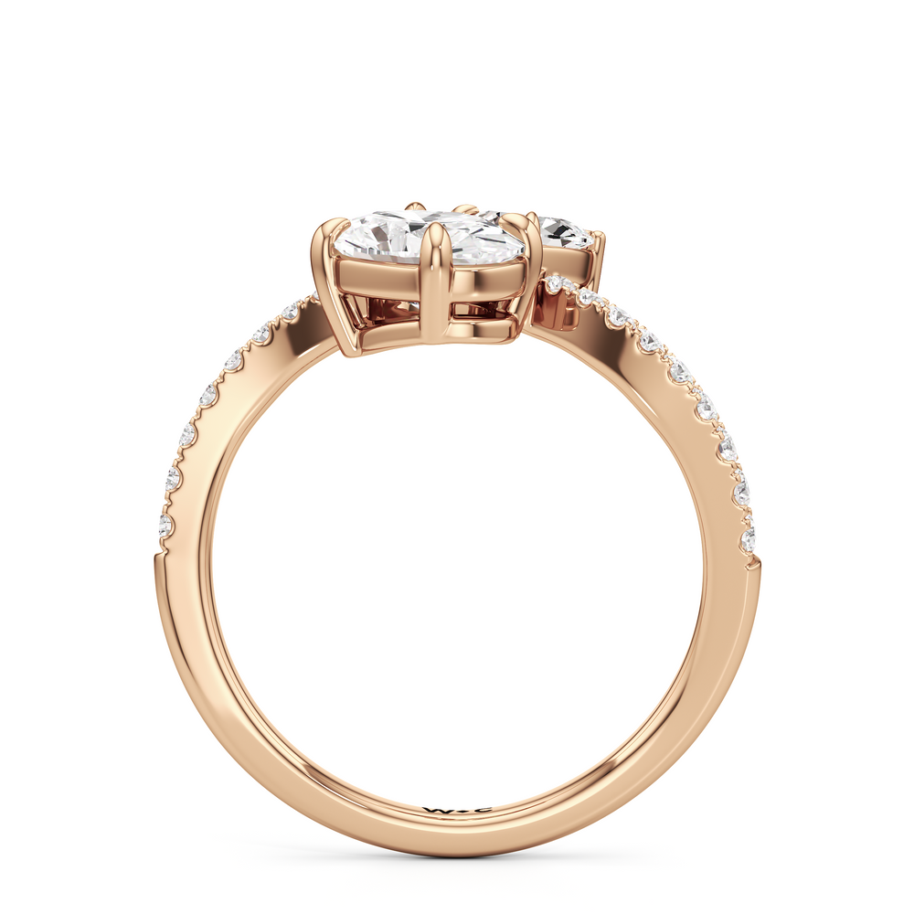 Shape Cut The Irene Engagement Ring with Lab Grown Diamond in 14KT Rose Gold view 2
