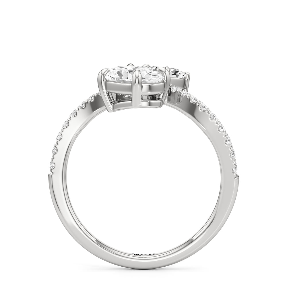 Shape Cut The Irene Engagement Ring with Lab Grown Diamond in 14KT Platinum view 2
