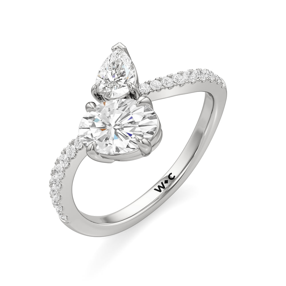 Shape Cut The Irene Engagement Ring with Lab Grown Diamond in 14KT Platinum view 3
