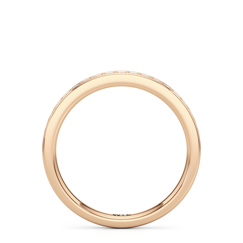 The Ana Diamond Wedding Band with 18KT Rose Gold Cut Diamond in 14KT Rose Gold view 2
