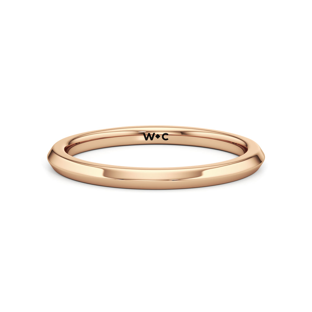 The June Wedding Band with 18KT Rose Gold Cut Diamond in 14KT Rose Gold view 1

