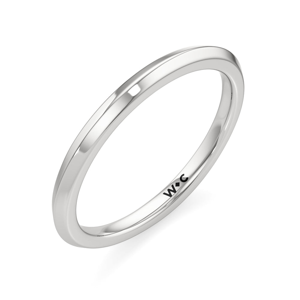 The June Wedding Band with Platinum Cut Diamond in 14KT Platinum view 3

