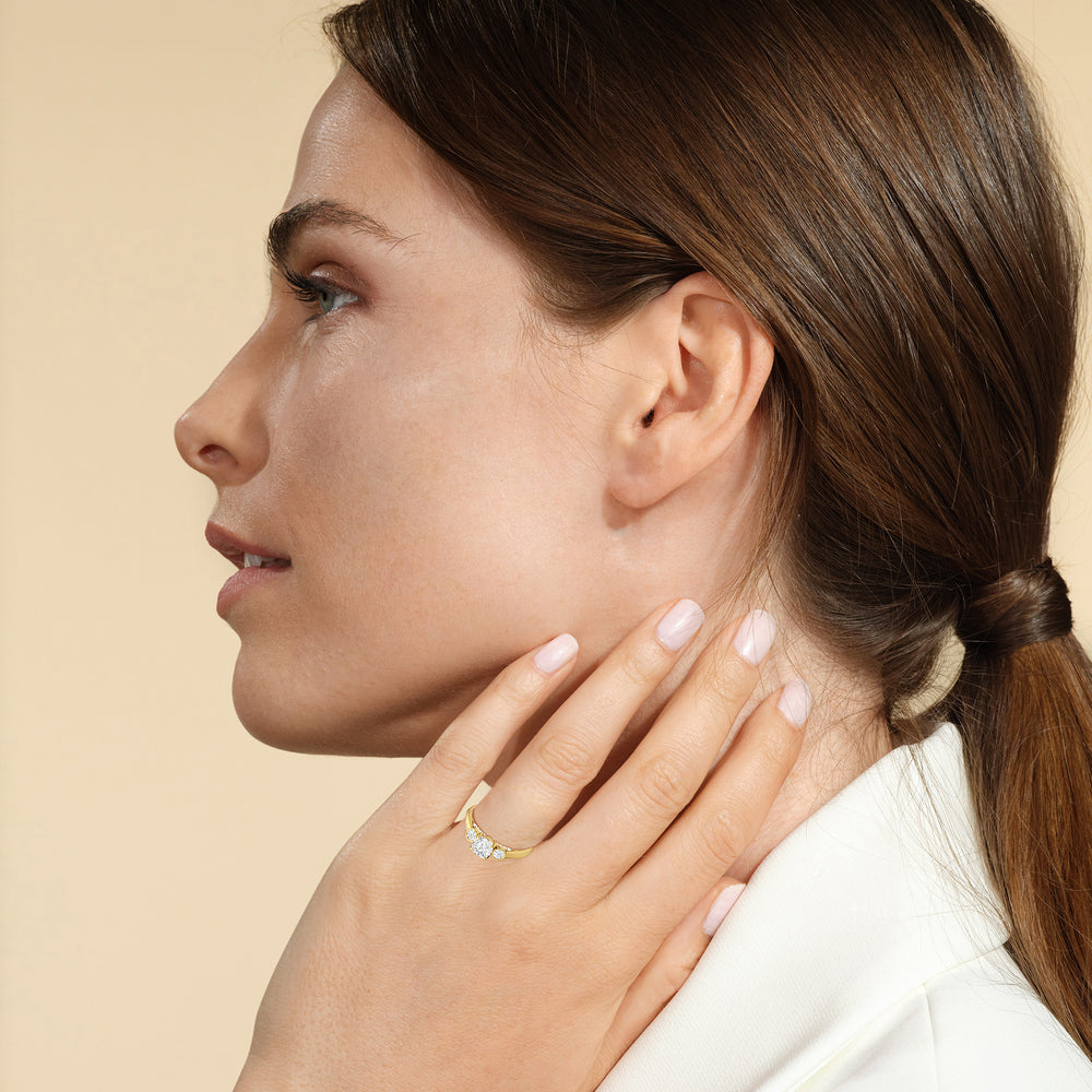 The June Engagement Ring with Oval Cut Diamond in 14KT Rose Gold view 4
