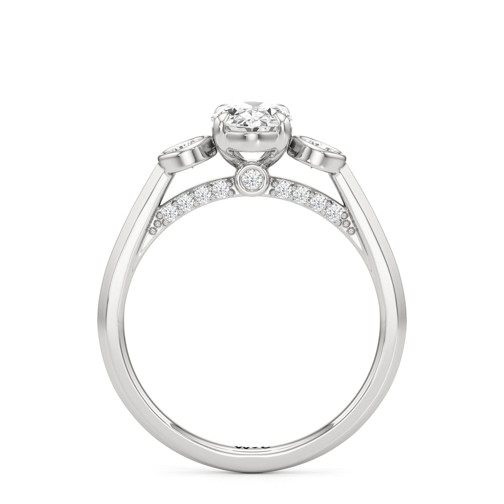 The June Engagement Ring with Oval Cut Diamond in 14KT Platinum view 2
