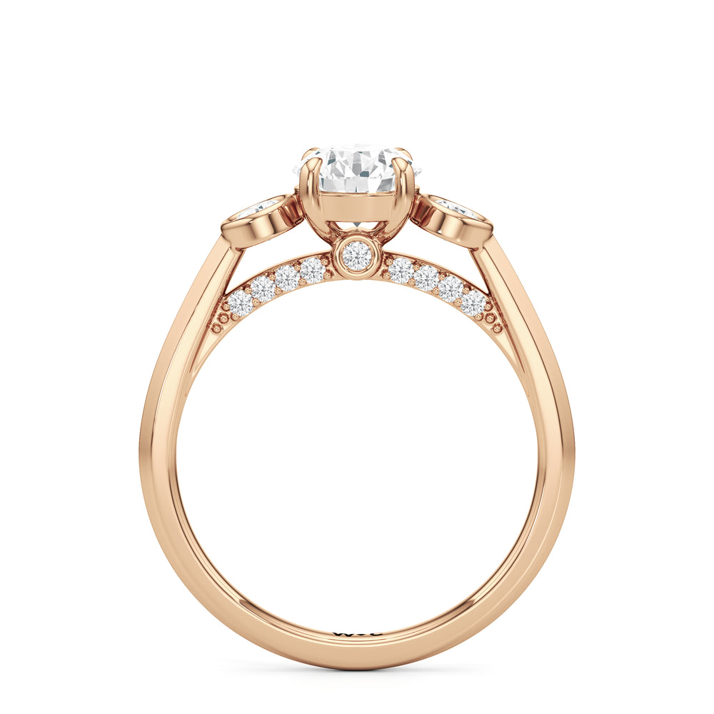 The June Engagement Ring with Round Cut Diamond in 14KT Rose Gold view 2
