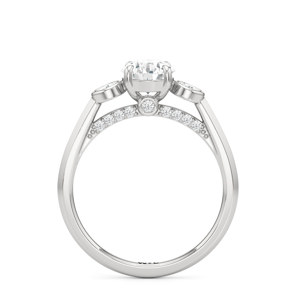The June Engagement Ring with Round Cut Diamond in 14KT Platinum view 2
