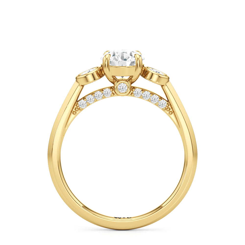 The June Engagement Ring with Round Cut Diamond in 14KT Yellow Gold view 2
