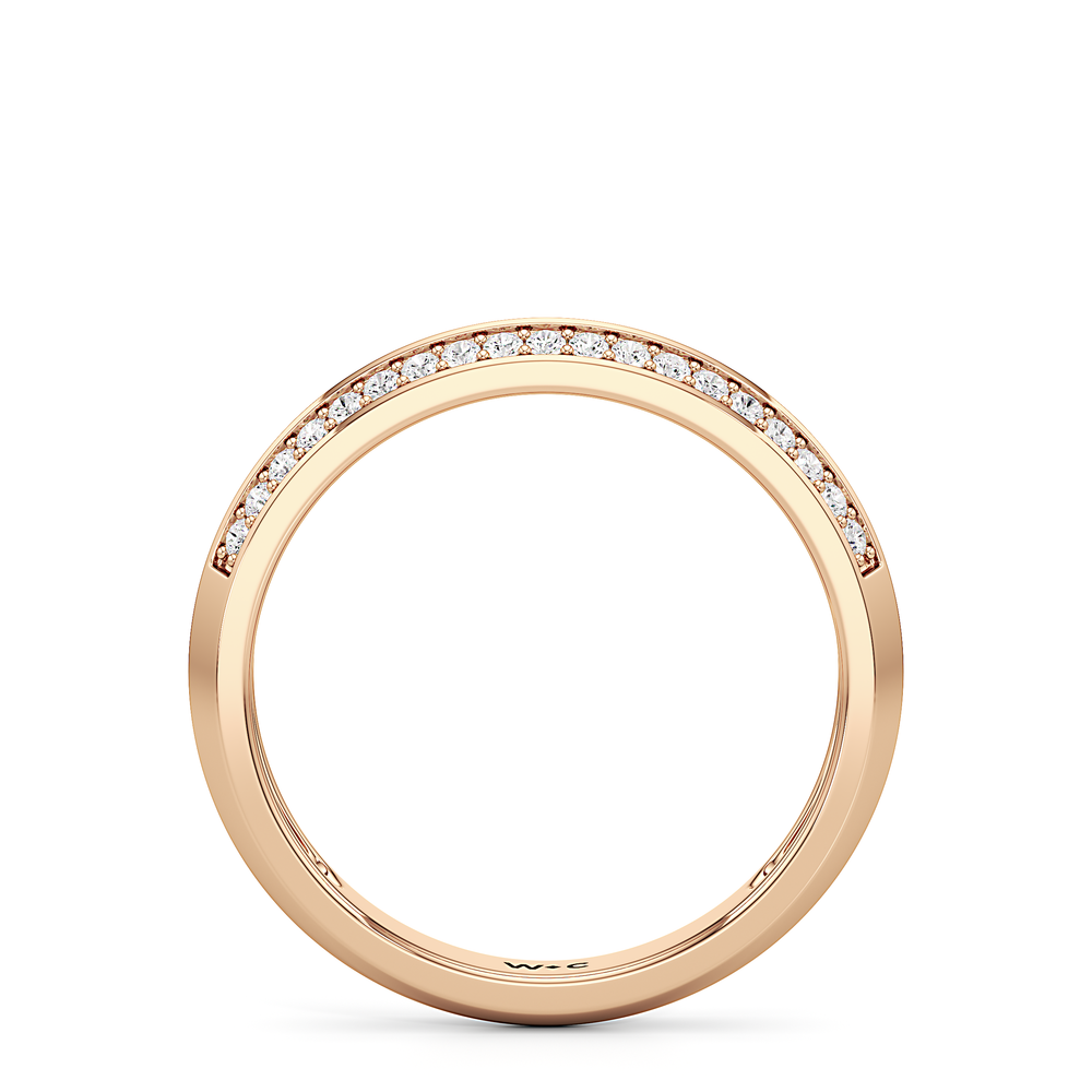 The Georgia Diamond Wedding Band with 18KT Rose Gold Cut Diamond in 14KT Rose Gold view 2
