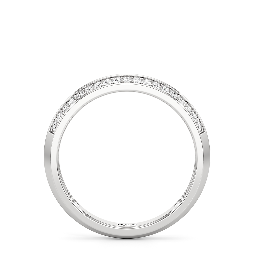 The Georgia Diamond Wedding Band with Platinum Cut Diamond in 14KT Platinum view 2
