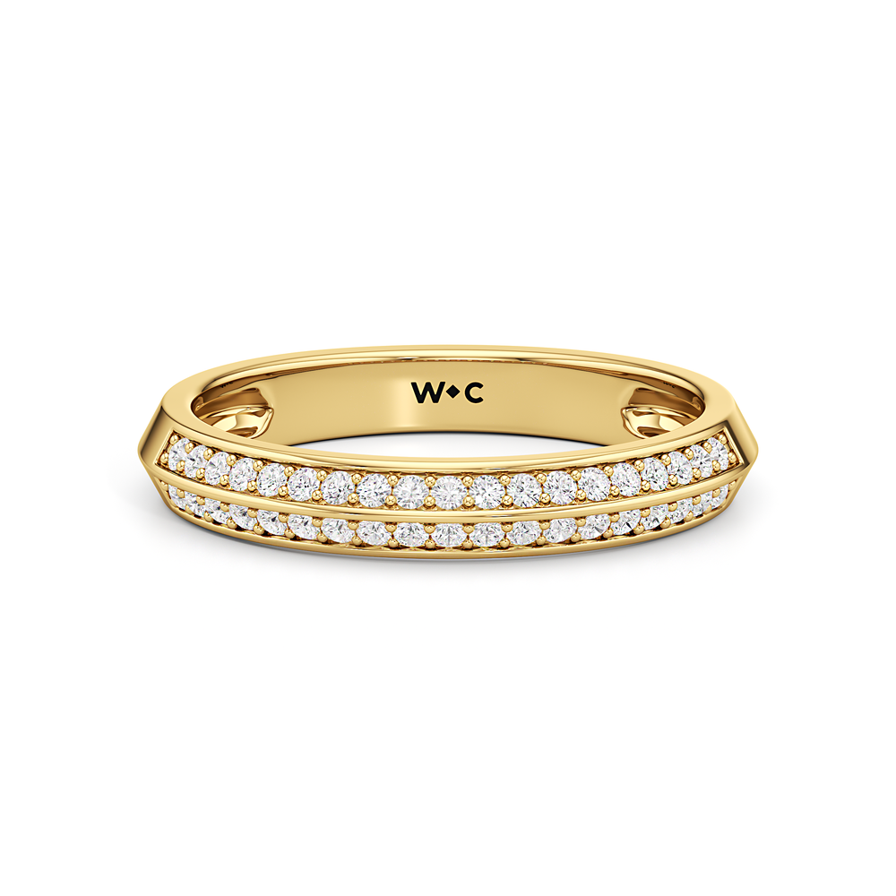 The Georgia Diamond Wedding Band with 18KT Yellow Gold Cut Diamond in 14KT Yellow Gold view 1
