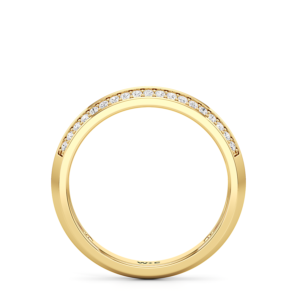 The Georgia Diamond Wedding Band with 18KT Yellow Gold Cut Diamond in 14KT Yellow Gold view 2
