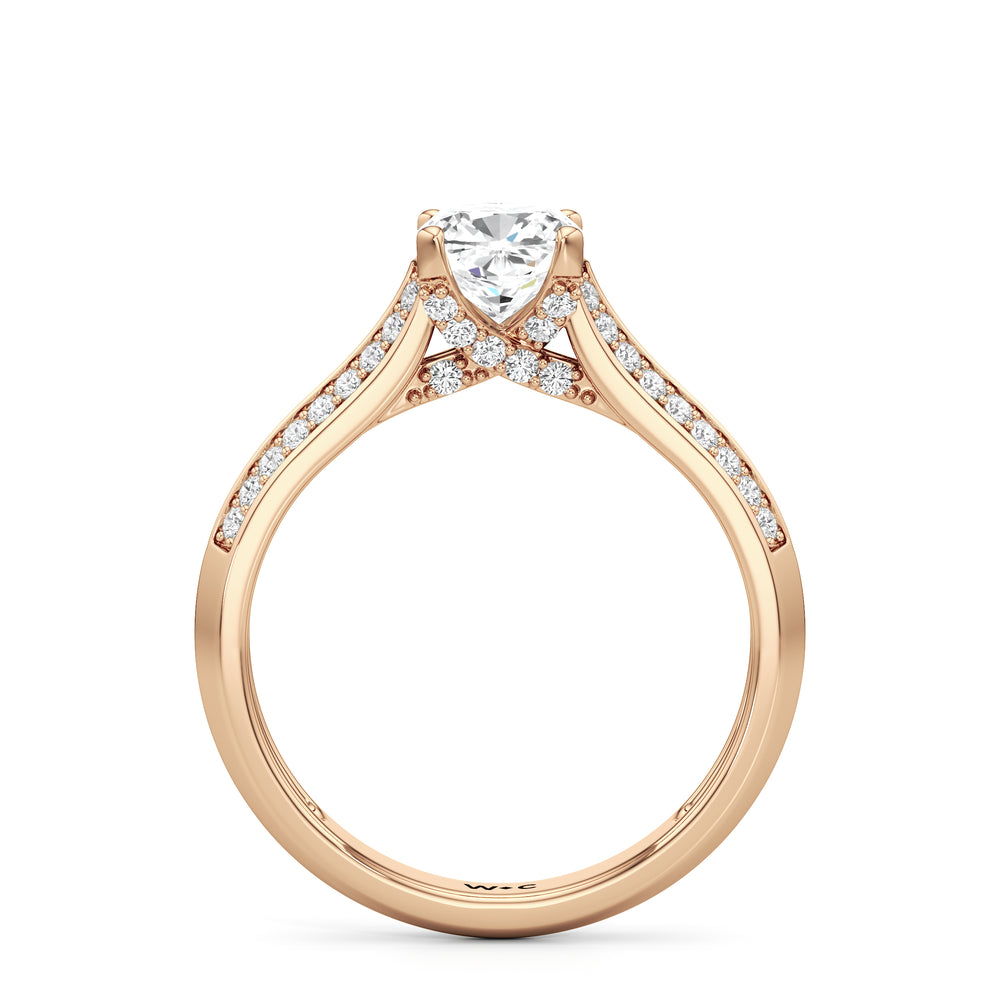 The Georgia Engagement Ring with Cushion Cut Diamond in 14KT Rose Gold view 2
