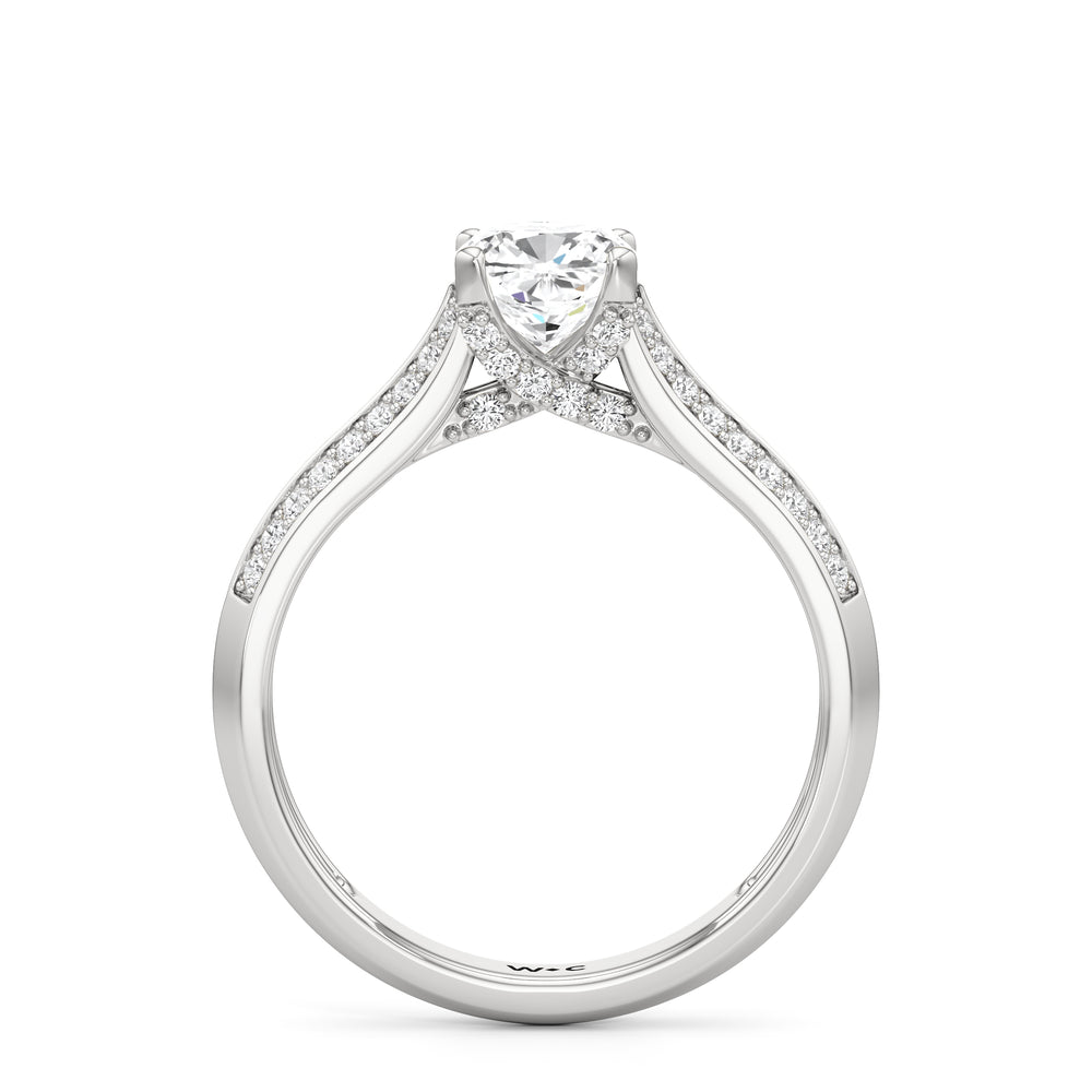 The Georgia Engagement Ring with Cushion Cut Diamond in 14KT Platinum view 2
