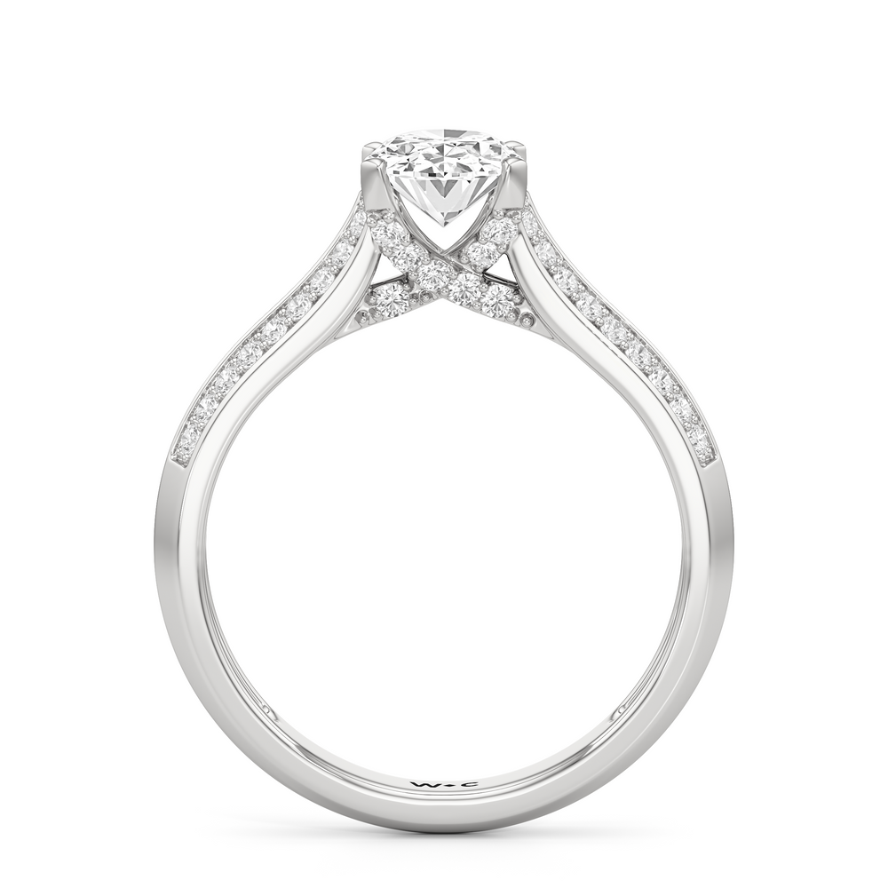The Georgia Engagement Ring with Oval Cut Diamond in 14KT Platinum view 2

