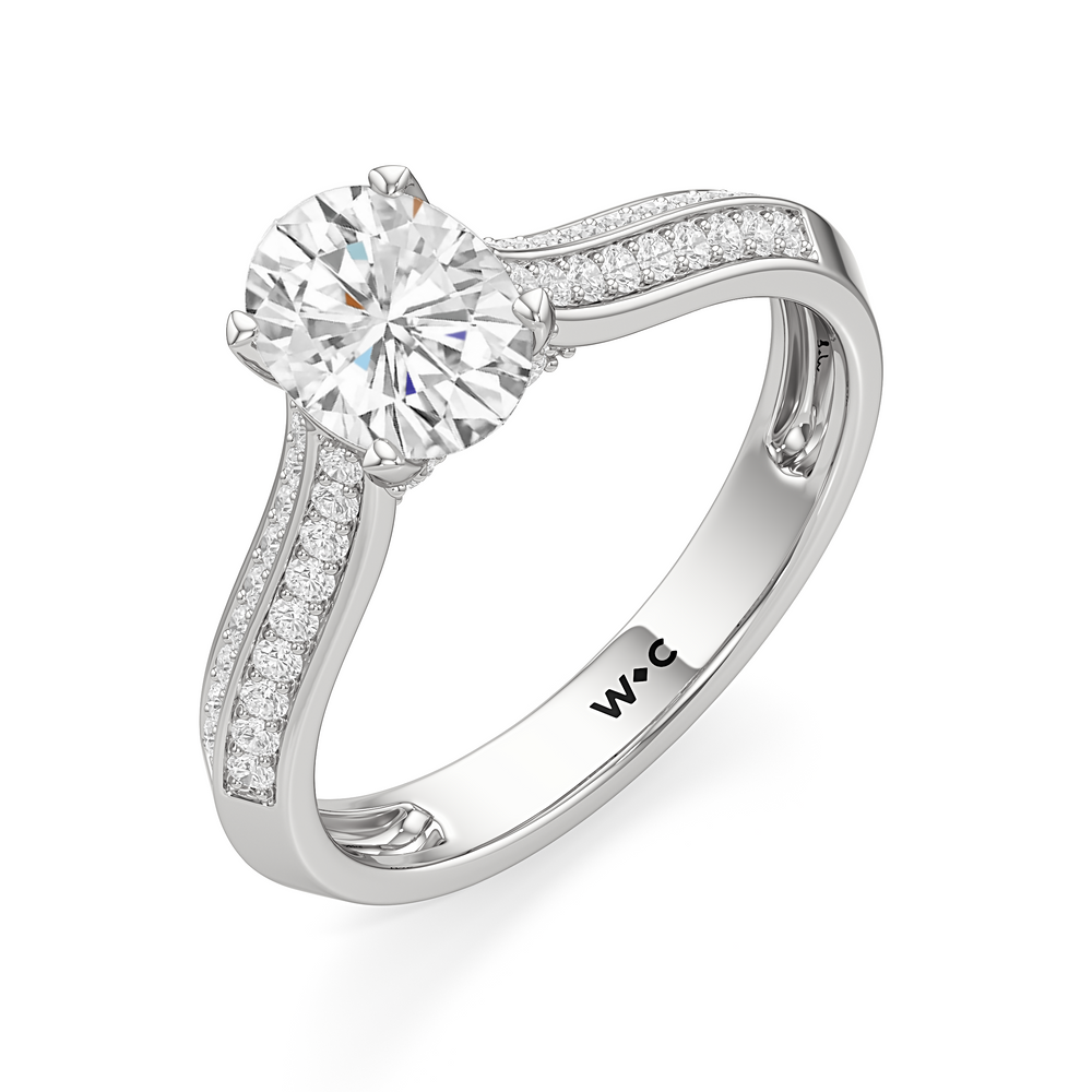 The Georgia Engagement Ring with Oval Cut Diamond in 14KT Platinum view 3
