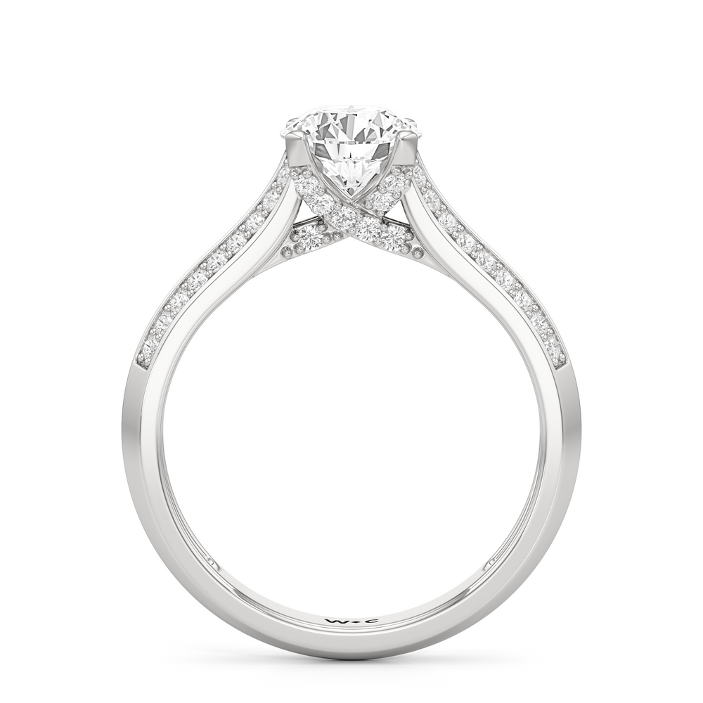 The Georgia Engagement Ring with Round Cut Diamond in 14KT Platinum view 2
