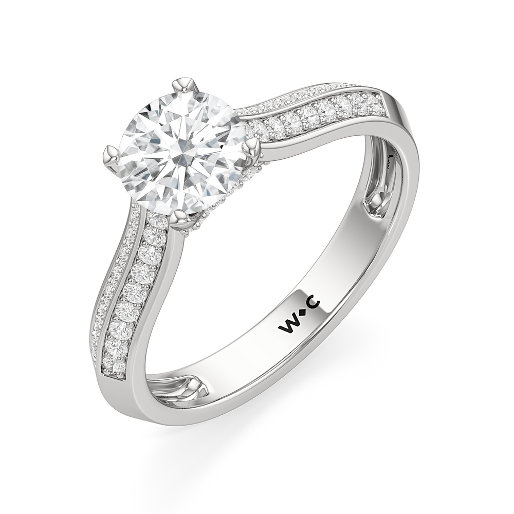 The Georgia Engagement Ring with Round Cut Diamond in 14KT Platinum view 3
