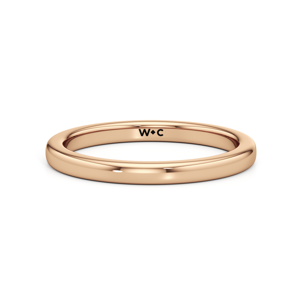 The Frankie Wedding Band with 18KT Rose Gold Cut Diamond in 14KT Rose Gold view 1
