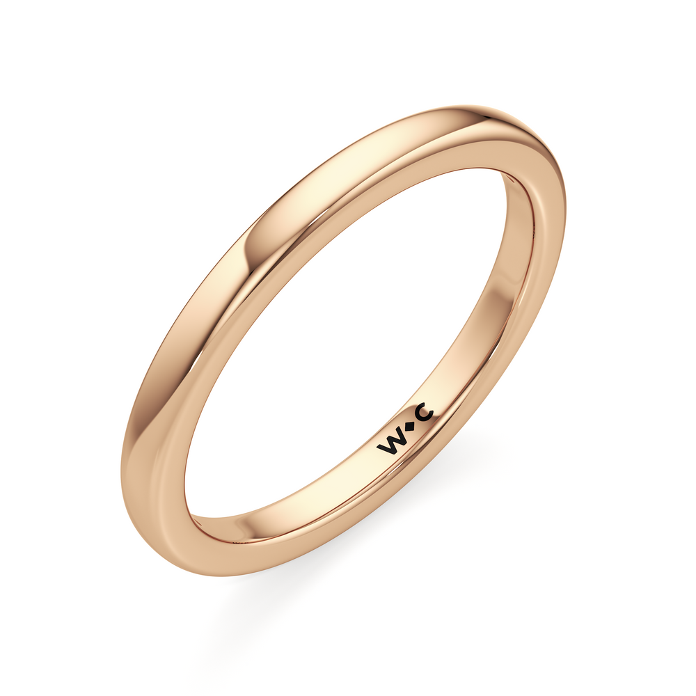 The Frankie Wedding Band with 18KT Rose Gold Cut Diamond in 14KT Rose Gold view 3
