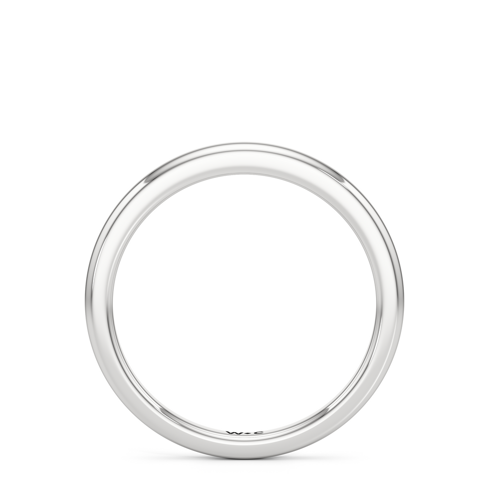 The Frankie Wedding Band with Platinum Cut Diamond in 14KT Platinum view 2
