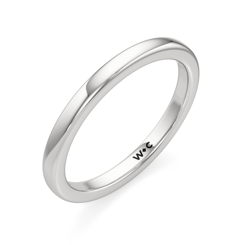 The Frankie Wedding Band with Platinum Cut Diamond in 14KT Platinum view 3
