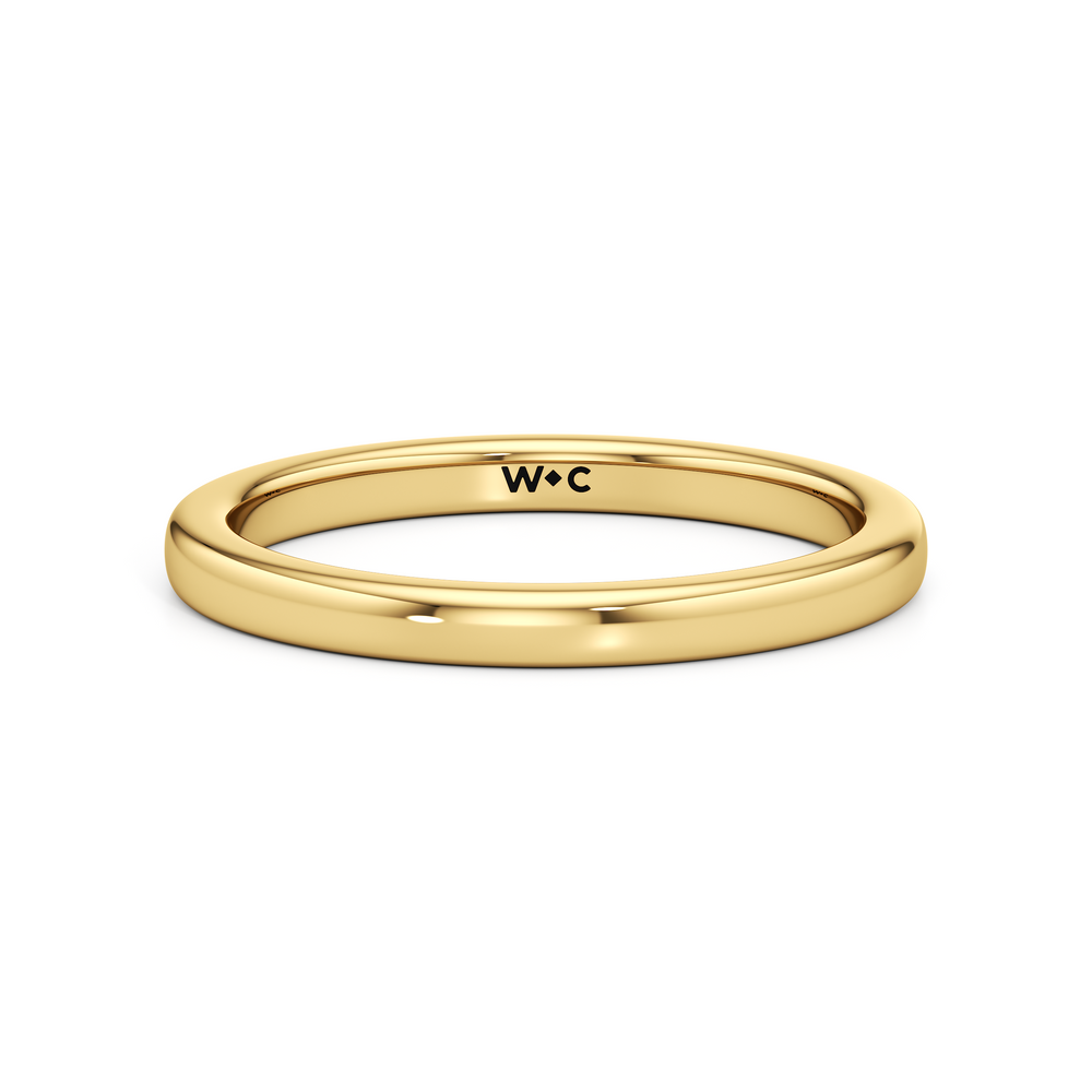 The Frankie Wedding Band with 18KT Yellow Gold Cut Diamond in 14KT Yellow Gold view 1
