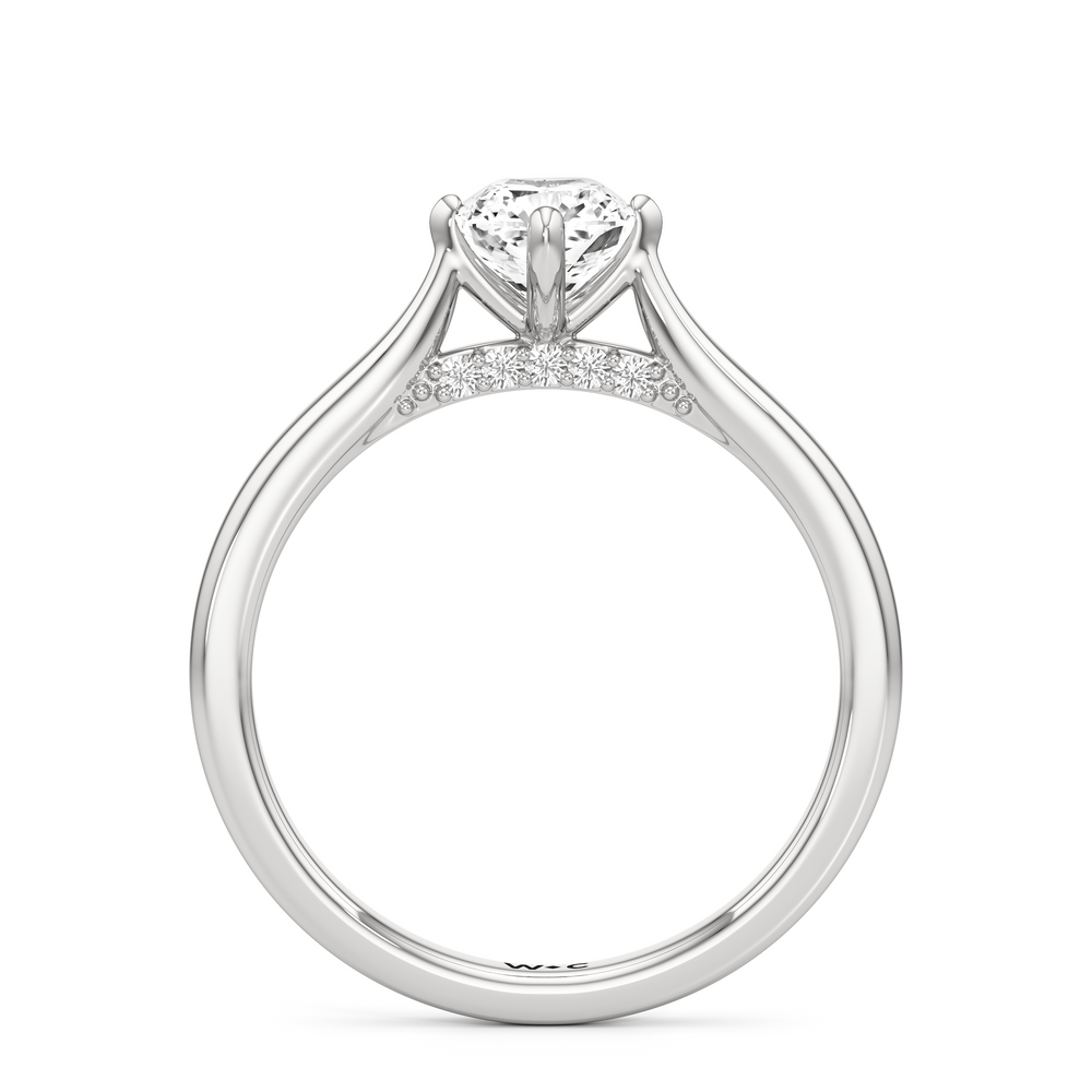 The Frankie Engagement Ring with Cushion Cut Diamond in 14KT Platinum view 2
