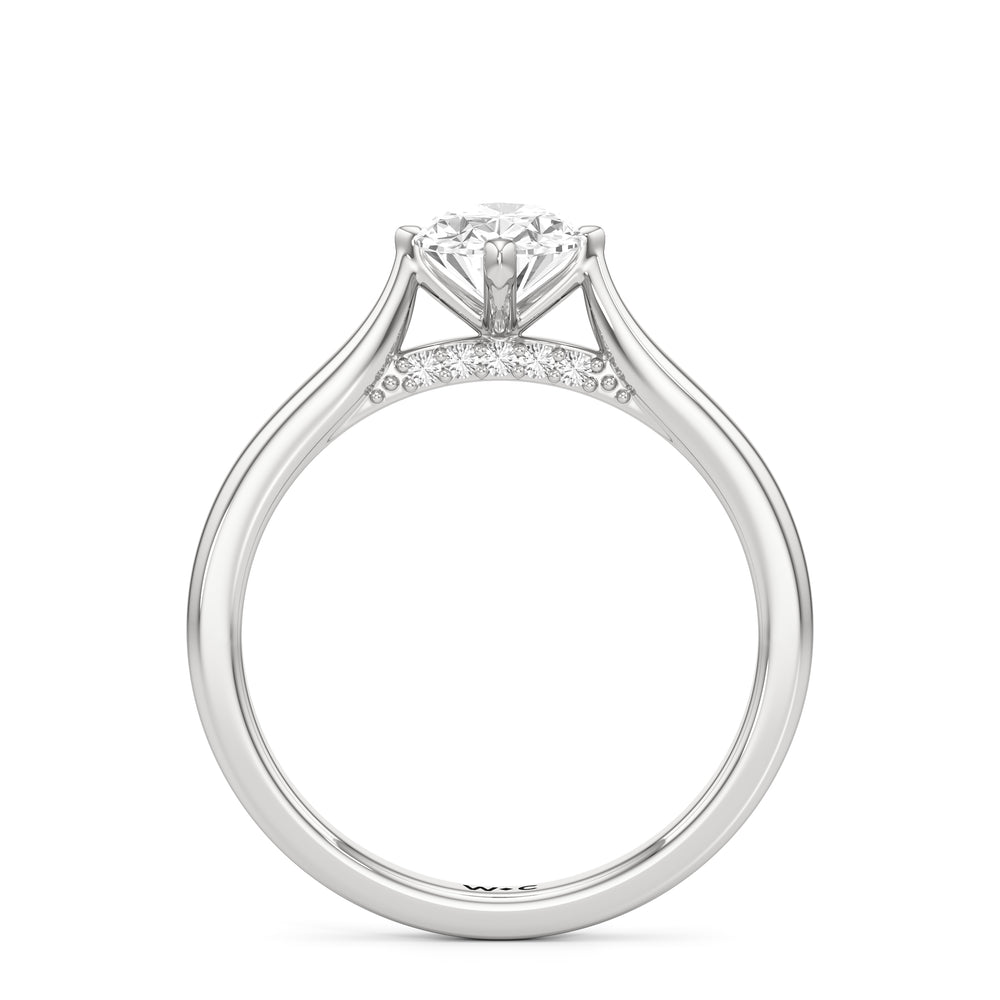 The Frankie Engagement Ring with Oval Cut Diamond in 14KT Platinum view 3
