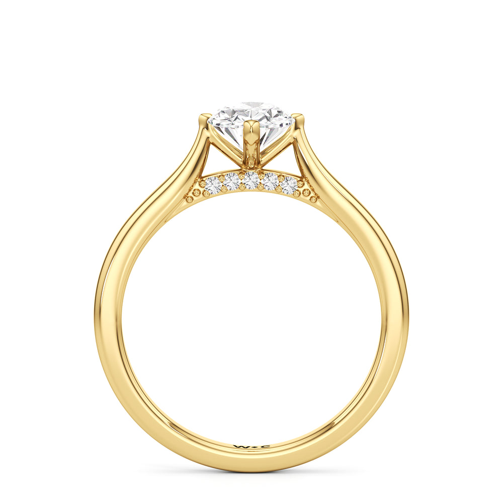The Frankie Engagement Ring with Oval Cut Diamond in 14KT Yellow Gold view 2
