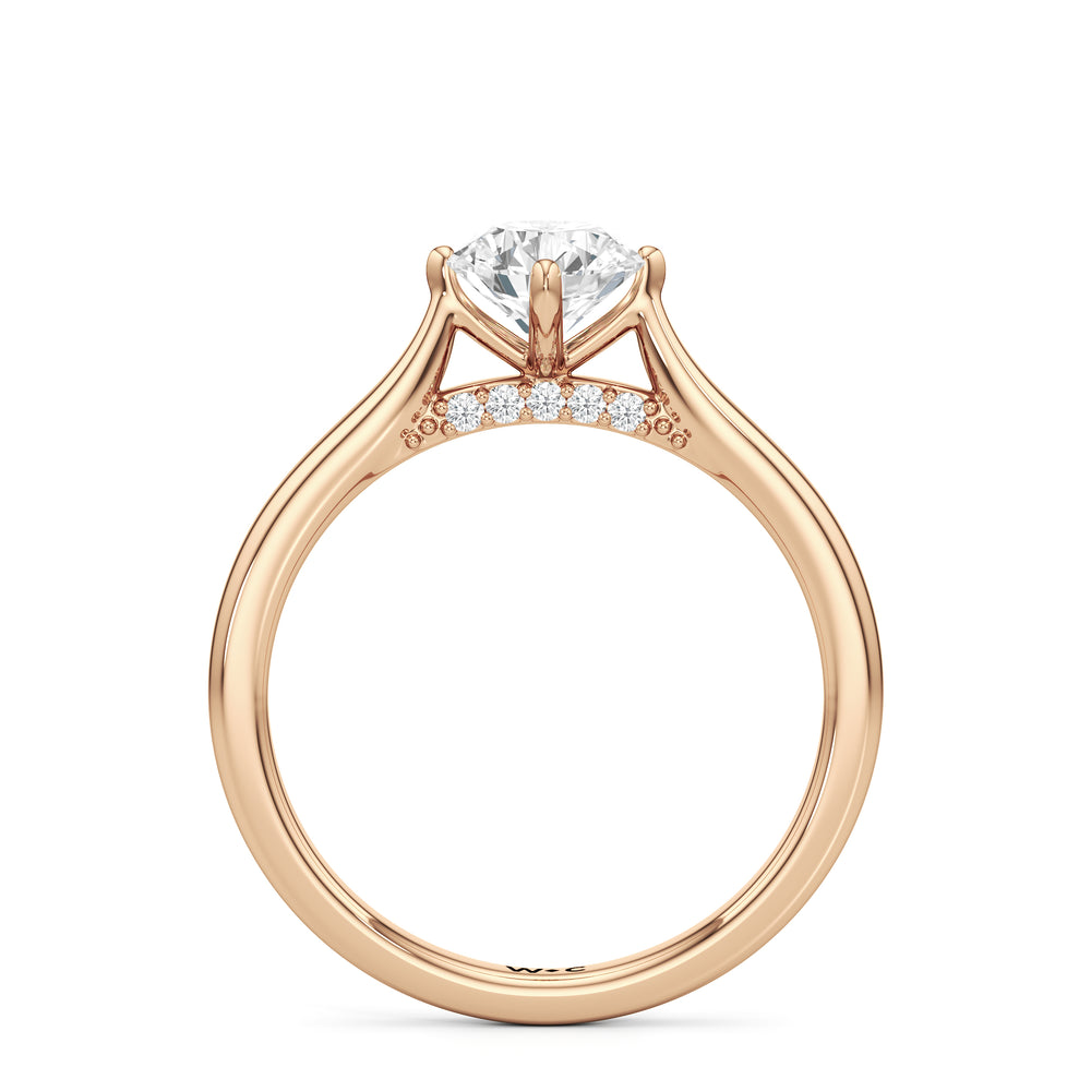 The Frankie Engagement Ring with Round Cut Diamond in 14KT Rose Gold view 3

