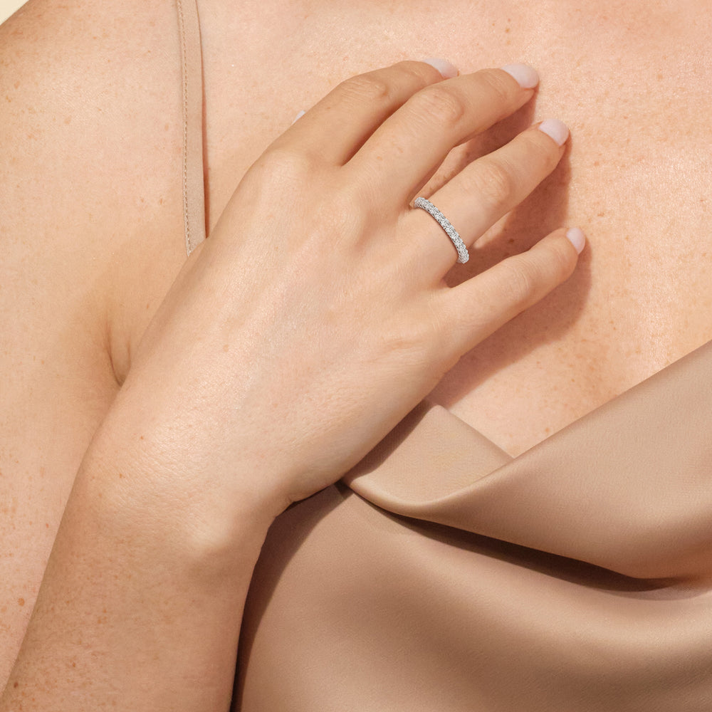 The Cecilia Diamond Wedding Band with 18KT Rose Gold Cut Diamond in 14KT Rose Gold view 5
