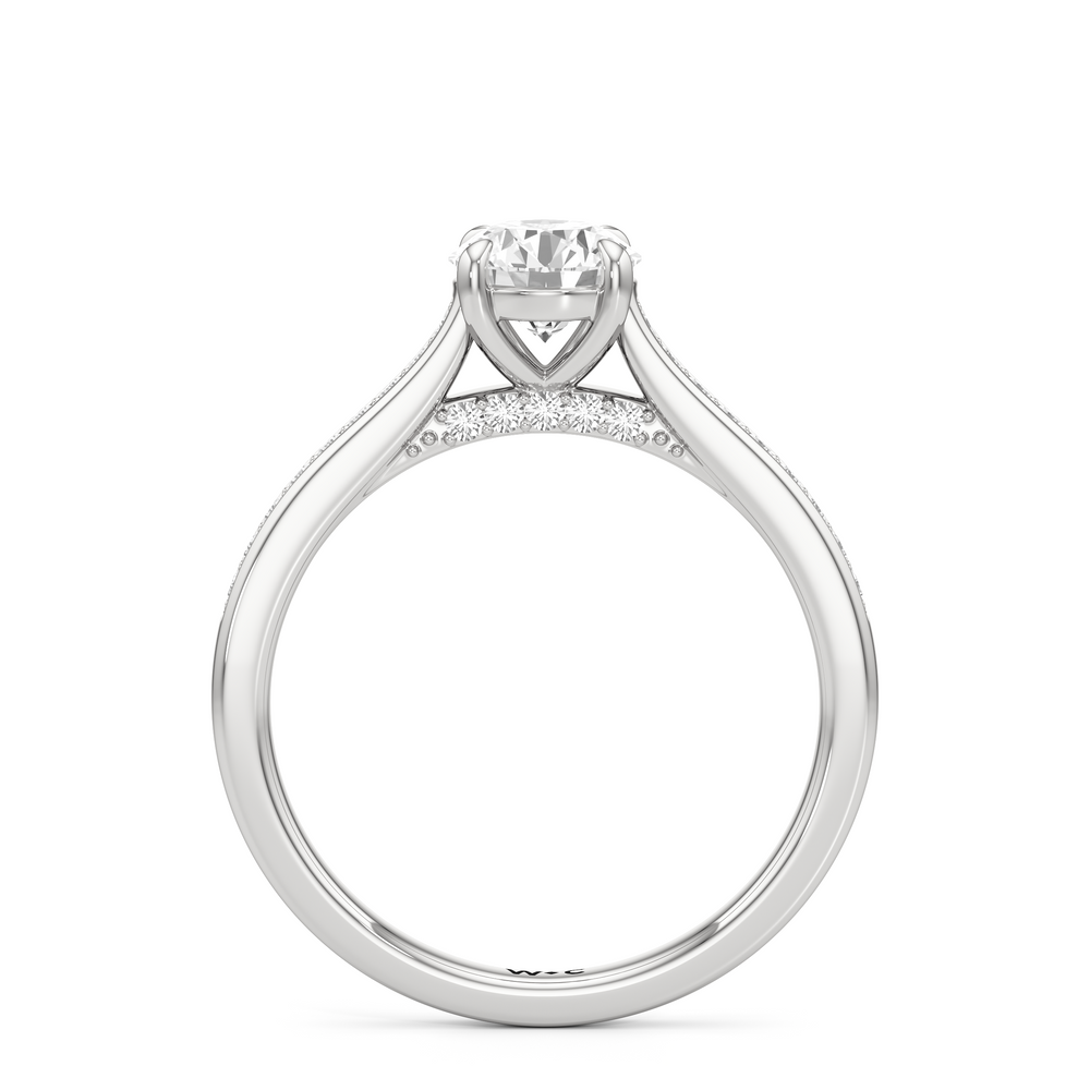 The Gia Engagement Ring with Round Cut Diamond in 14KT Platinum view 2
