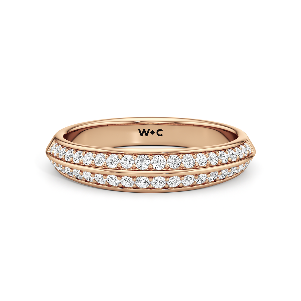 The Scarlett Diamond Wedding Band with 18KT Rose Gold Cut Diamond in 14KT Rose Gold view 1
