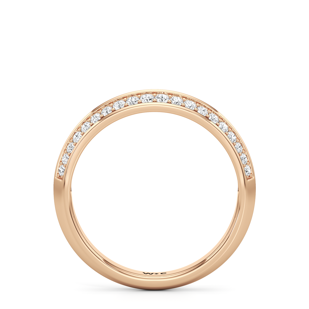 The Scarlett Diamond Wedding Band with 18KT Rose Gold Cut Diamond in 14KT Rose Gold view 2
