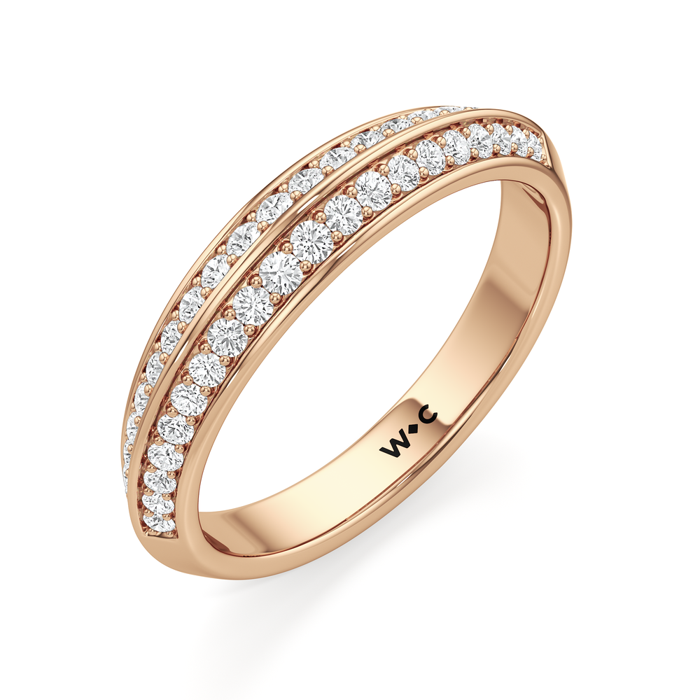 The Scarlett Diamond Wedding Band with 18KT Rose Gold Cut Diamond in 14KT Rose Gold view 3
