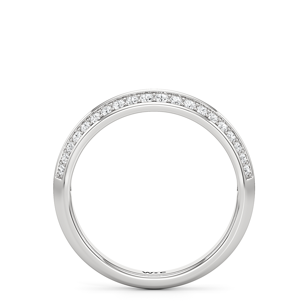 The Scarlett Diamond Wedding Band with Platinum Cut Diamond in 14KT Platinum view 2
