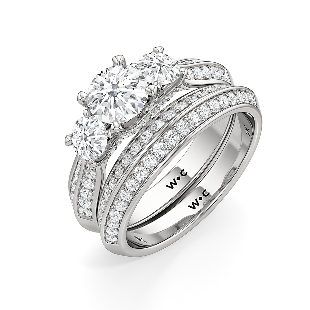 The Scarlett Diamond Wedding Band with Platinum Cut Diamond in 14KT Platinum view 4
